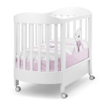Erbesi Lettino Ovale Tato con Materasso incluso - Bianco/Rosa