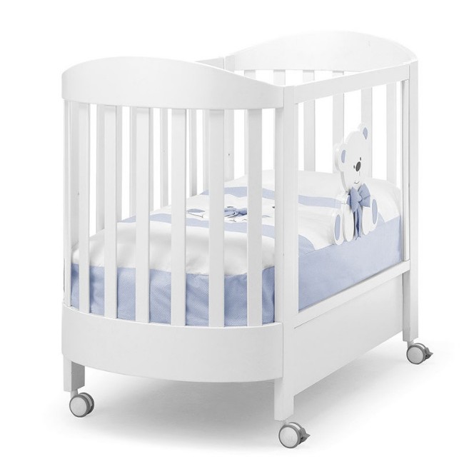 Erbesi Lettino Ovale Tato con Materasso incluso - Bianco/Blu