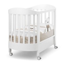 Erbesi Lettino Ovale Tato con Materasso incluso - Bianco/Tortora