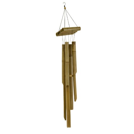 Campanello del vento in legno di canne di bambu' quadro 20x20h170 cm