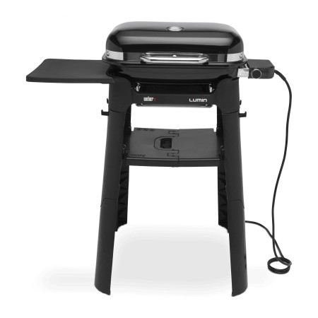 barbecue elettrico weber lumin compact con stand a corrente 73x56xh91cm con griglia in ghisa smaltata temperatura massima 315°C