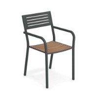 Emu Sedia con Braccioli Segno con Seduta in Teak - Ferro Antico