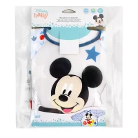 Lulabi Bavaglino con Maniche in Peva e Tasca Raccogli Briciole - fantasia Disney Mickey Mouse