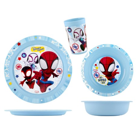 Lulabi Set Pappa 3pz con Piatto Piano, Piatto Fondo e Bicchiere - Marvel Spiderman 