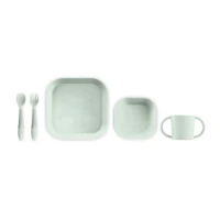 Miniland Set Pappa Meal Set  Square con Piatti, Posate e Tazza - Mint