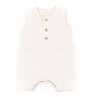 Bamboom Pagliaccetto Estivo Pure in Bambù per Neonato - 6 Mesi, Off White