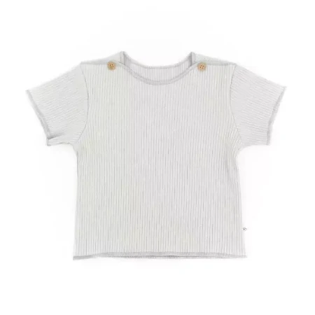 Bamboom Maglia a Maniche Corte con Righe in Bambù Organico - 1 Mese - Blu