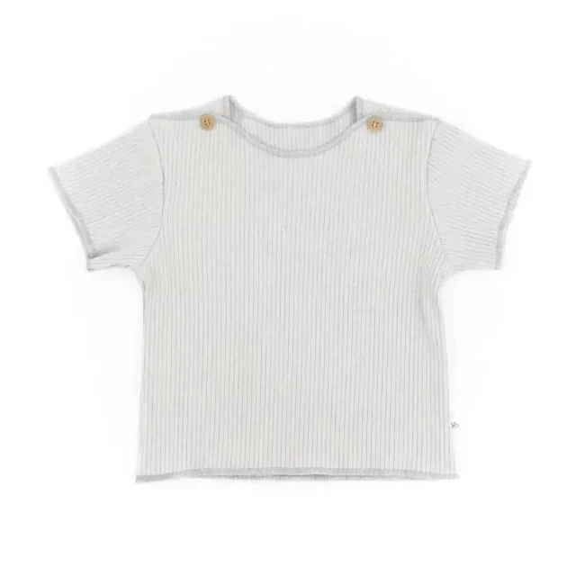 Bamboom Maglia a Maniche Corte con Righe in Bambù Organico - 6 Mesi - Blu