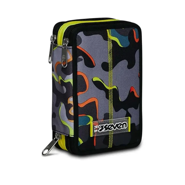Astuccio Scuola SJ Gang 3 Zip - Completo Di 45 Pezzi (penne, Pastelli, Pennarelli, Forbice, Righello), Blu