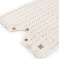 Bamboom Pagliaccetto a Righe Knitted Bianco - 1M, 3M, 6M