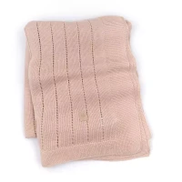 Bamboom Copertina a Righe Knitted in Bambù - Rosa