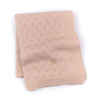 Bamboom Copertina a Righe Traforata Knitted 75x100cm  - Rosa