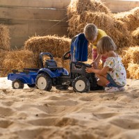 Falk Trattore Cavalcabile New Holland T6 con Rimorchio 