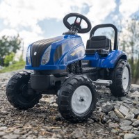 Falk Trattore Cavalcabile New Holland T6 con Rimorchio 