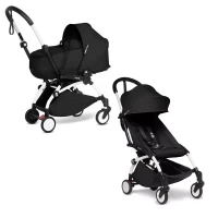 Babyzen Passeggino con Telaio White Yoyo2 e Navicella Bassinet - Black