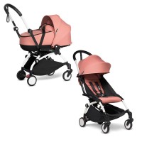 Babyzen Passeggino con Telaio White Yoyo2 e Navicella Bassinet - Ginger