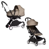Babyzen Passeggino con Telaio White Yoyo2 e Navicella Bassinet - Taupe