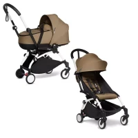Babyzen Passeggino con Telaio White Yoyo2 e Navicella Bassinet - Toffee