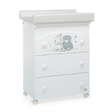 Lettino Bambino Foppapedretti Mascotte - Legno Faggio, Sponda Regolabile, Cassetto, Ruote - Made In Italy, Bianco - Foto 9