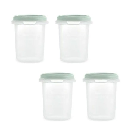Miniland Set 4 Hermisized Contenitori Ermetici Pappe e Liquidi, 250ml - Mint