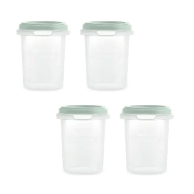Miniland Set 4 Hermisized Contenitori Ermetici Pappe e Liquidi, 250ml - Mint