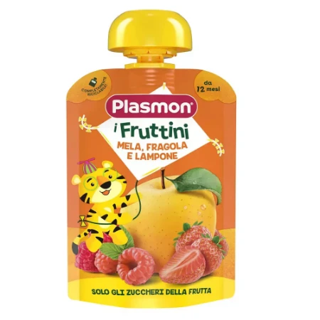 Plasmon Pouch Fruttini Mela, Fragola e Lampone 130gr 