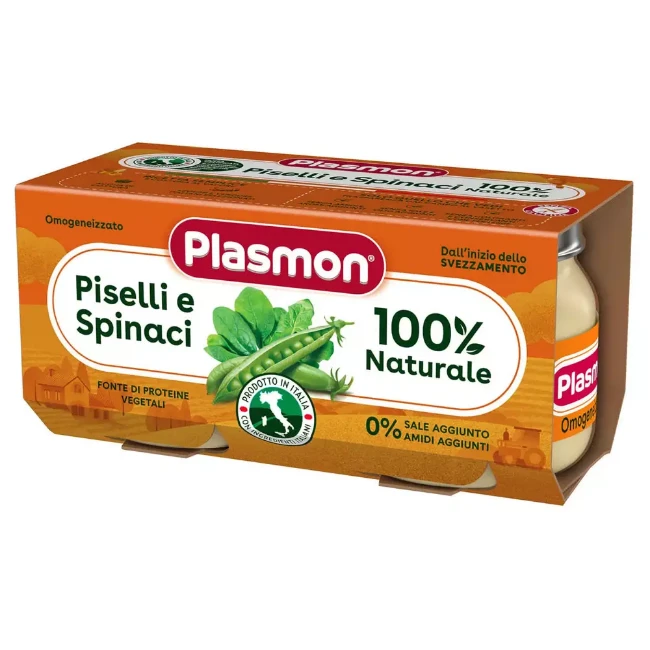 Plasmon Omogeneizzato Piselli e Spinaci 2x80gr