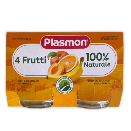 Plasmon Omogeneizzato 4 Frutti 2x104gr 