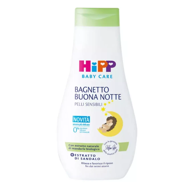 Hipp Bagnoschiuma Bagnetto Buona Notte con Mandorle Bio e Sandalo, 350ml