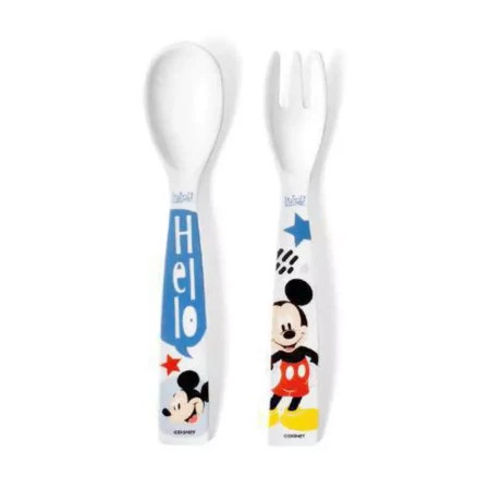 Lulabi Set 2 Posate Disney con Forchetta e Cucchiaio 6m+ - Mickey Mouse
