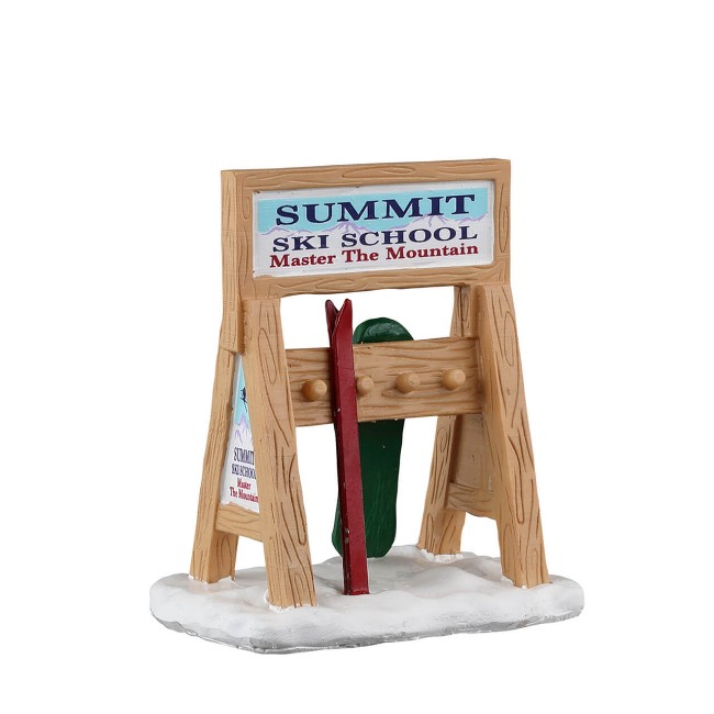34097 Ski Rack Sign Lemax