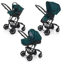 Foppapedretti Trio Up3 con Passeggino a Seduta Reversibile max 15kg, Navicella e Seggiolino Auto i-Size - Foresta