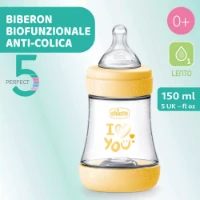 Chicco Biberon Perfect 5 con Valvola Anticolica 150ml - Giallo
