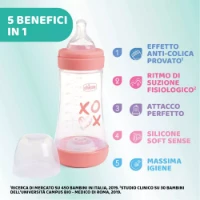 Chicco Biberon Perfect 5 con Valvola Anticolica 240ml - Rosa