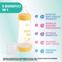 Chicco Biberon Perfect 5 con Valvola Anticolica 300ml 