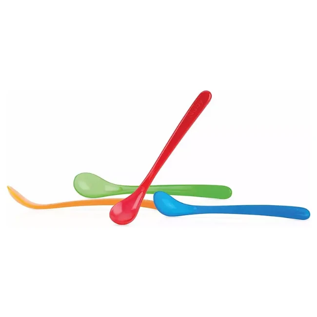 Nuby Set 4pz Cucchiai con Manico Lungo Colorati