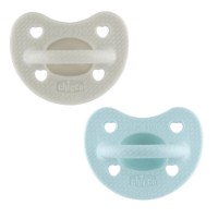 Chicco 2pz Ciuccio Luxe in Silicone 6-16m - Grigio/Azzurro