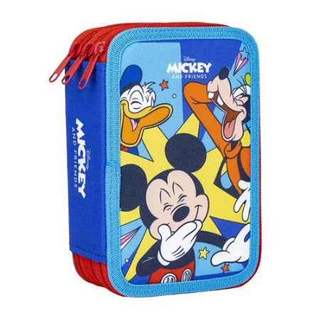 Cerdà Astuccio 3 Zip con Accessori Disney Mickey Mouse