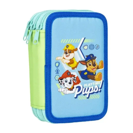 Cerdà Astuccio 3 Zip con Accessori Paw Patrol Azzurro