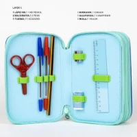 Cerdà Astuccio 3 Zip con Accessori Paw Patrol Azzurro