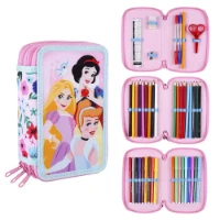 Cerdà Astuccio 3 Zip con Accessori Principesse Disney