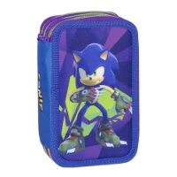 Cerdà Astuccio 3 Zip con Accessori Sonic the Hedgehog