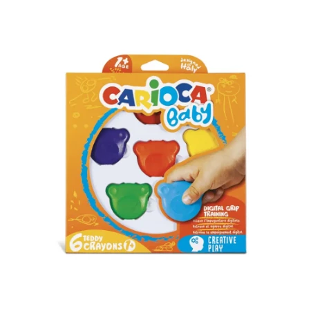 Carioca Teddy Crayons Baby 6 pezzi