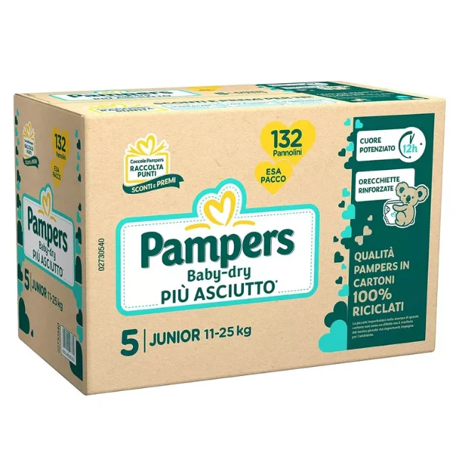Pampers Pannolini Baby Dry Esapack Junior, 11-25kg - 132pz