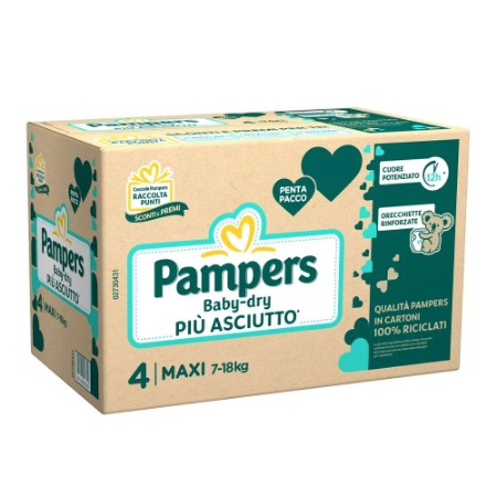 Pampers Pannolini Baby Dry Maxi 4 Pentapack 124 pezzi