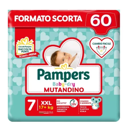 Pampers Pannolini Baby Dry Mutandina 7 XL Multipack - 60pz