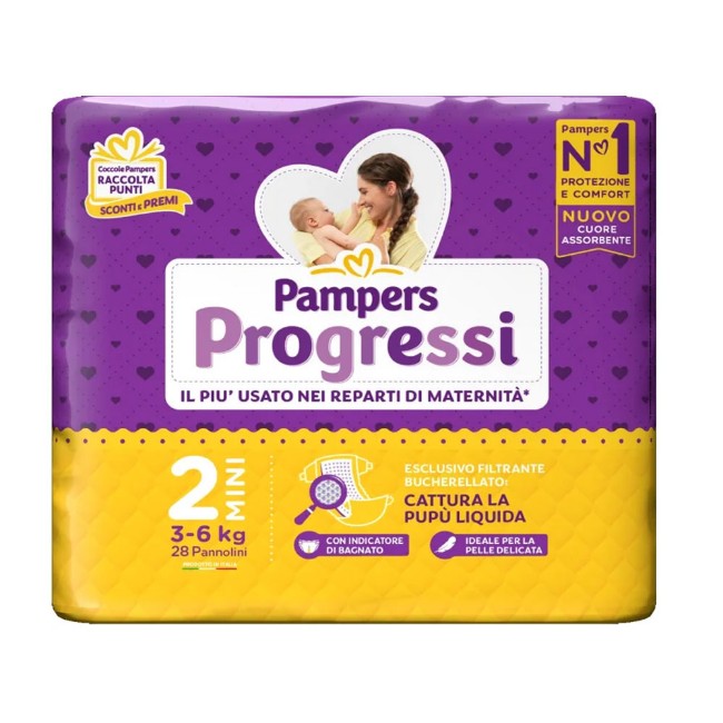 Pampers Baby Dry Mini Pannolini Taglia 2 (3-6 Kg) 24 Pezzi