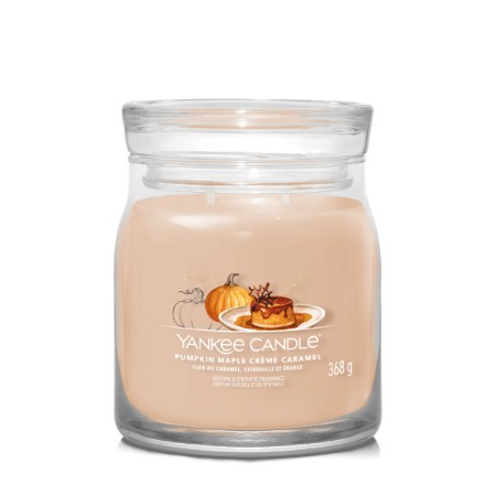 Yankee Candle Signature Candela in Giara Media Pumpkin Maple Crème Caramel 50 Ore