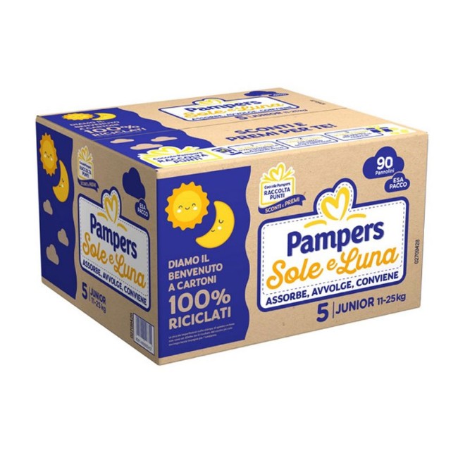 Pampers Pannolini Sole e Luna Esapack taglia 5 - Junior - 90 pezzi