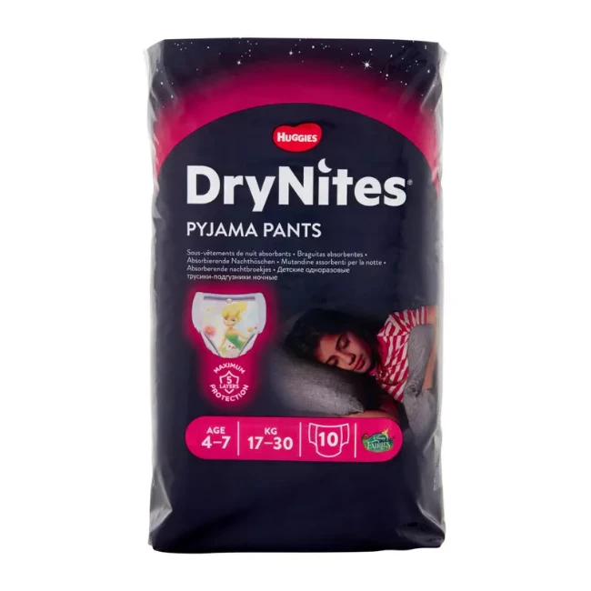 Drynites Mutandine Girl per la Notte Pacco Singolo 4-7 anni